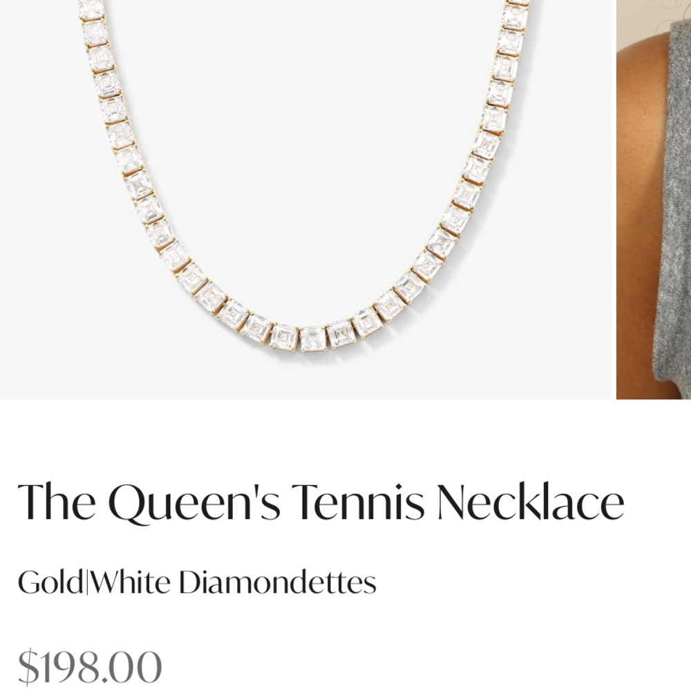 Melinda Maria The Queen’s Tennis Necklace, Gold, 16”
